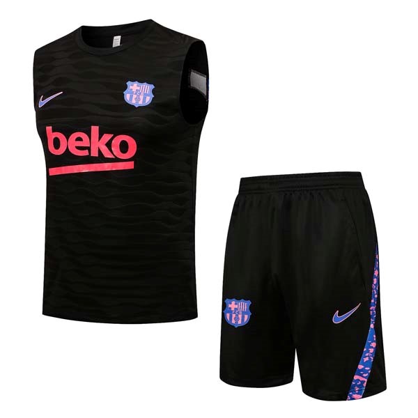 Camiseta Barcelona Sin Mangas Conjunto Completo 2022 Negro